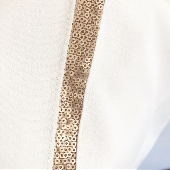 Joseph Ribkoff Ecru Gold Sequined Dress 6 - Picture 10 of 15